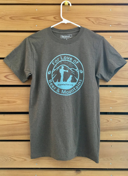 Beer and Mountains - Short Sleeve Shirt with dog logo
